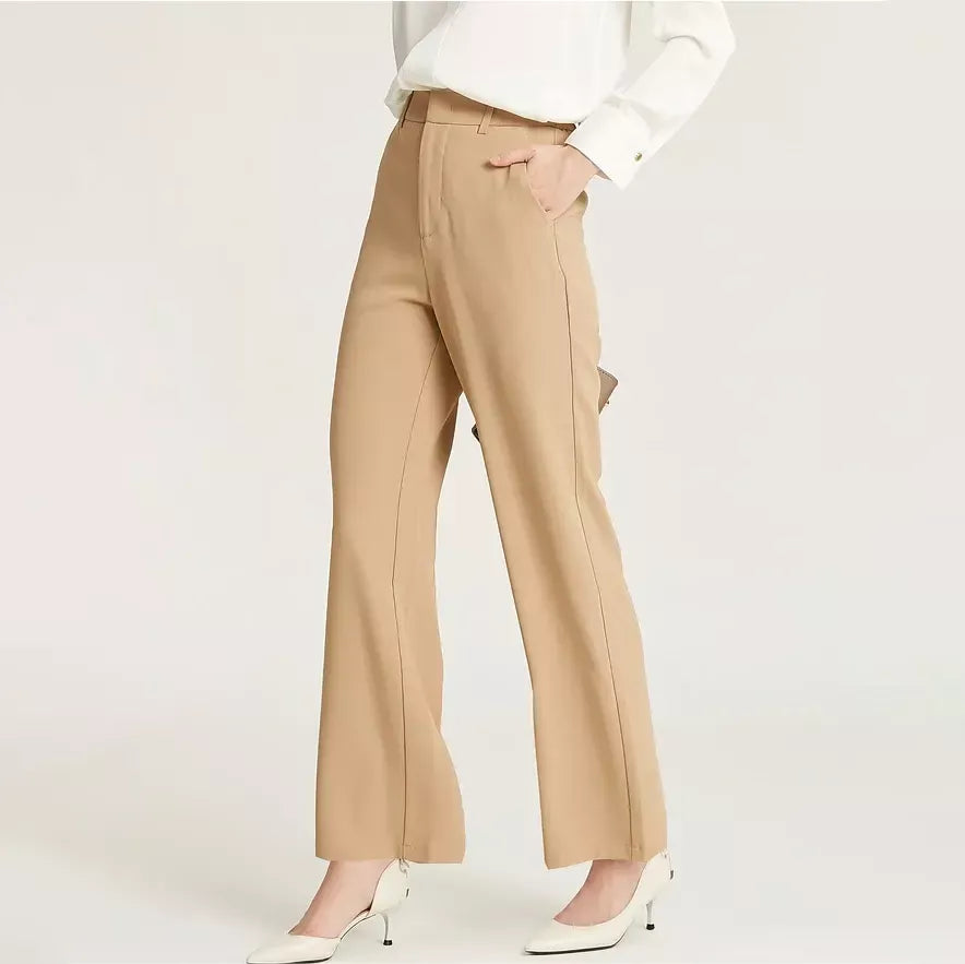 Elegant Office Lady Straight Trousers