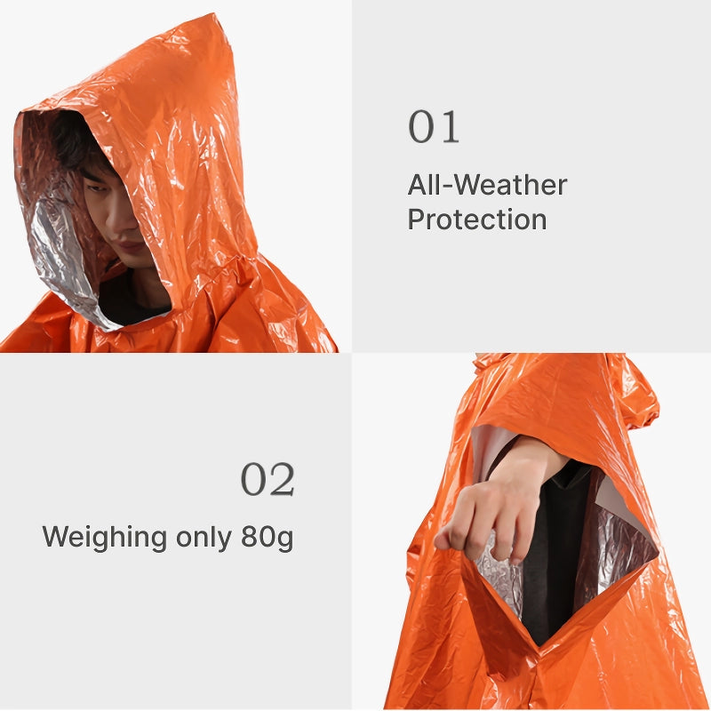 Emergency Waterproof Poncho & Survival Blanket