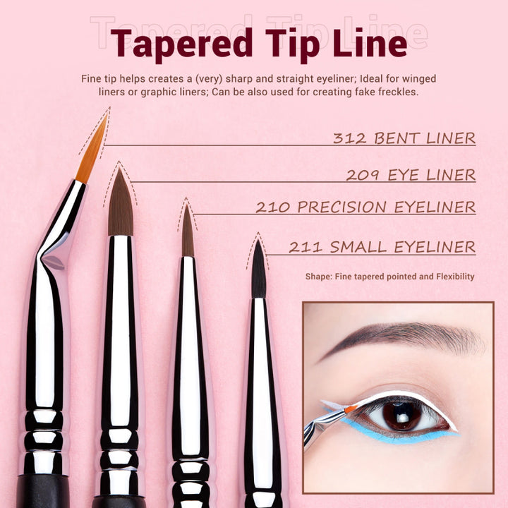 11-Piece Precision Eyeliner Brush Set for Flawless Application