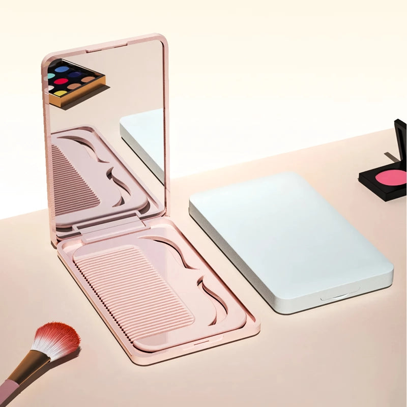 Portable Travel Makeup Mirror with Comb Set