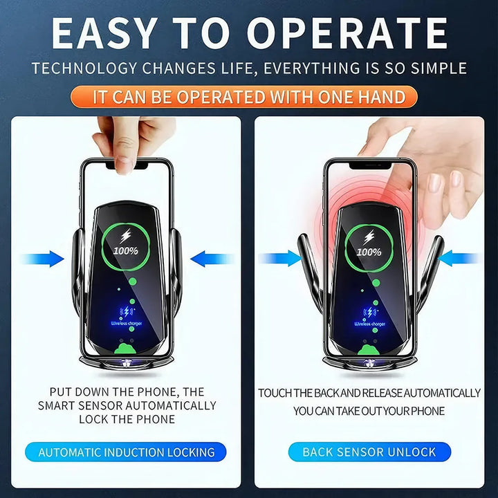 15W Fast Charging Auto-Clamping Wireless Car Charger