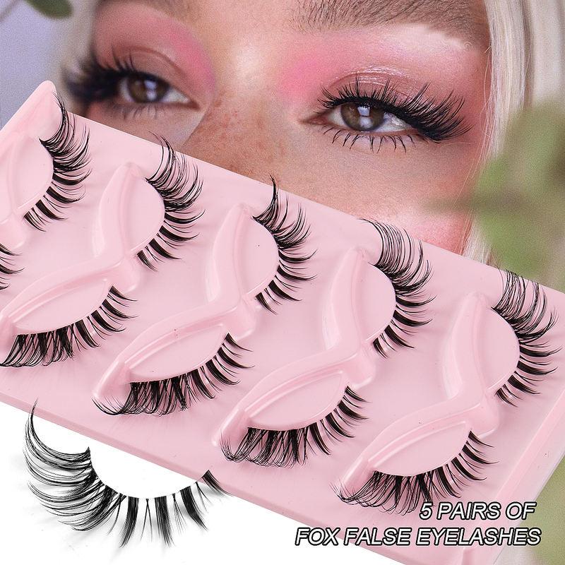 5 Pair 3D Cat Eye Fox Eye Lashes