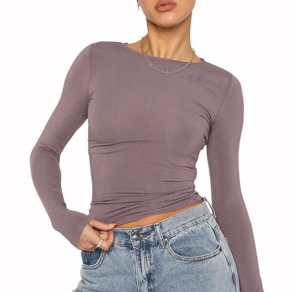 Women's Fall Casual Slim Fit Crop Top