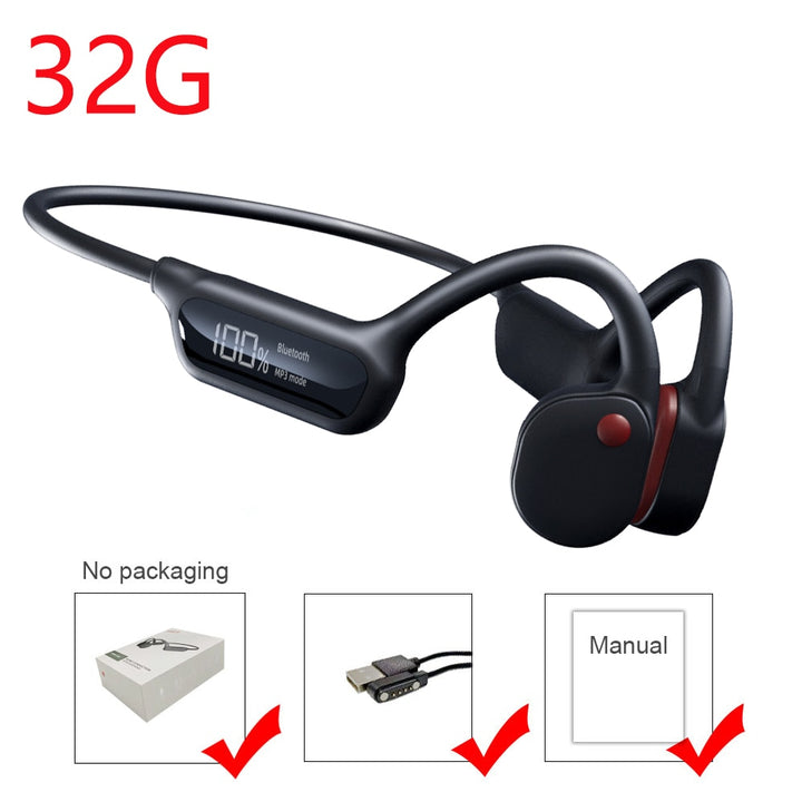 Wireless Bone Conduction Earphones with IPX8 Waterproof Rating and 32GB Memory