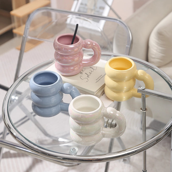 Cute Ceramic Circle Bubble Coffee Cup