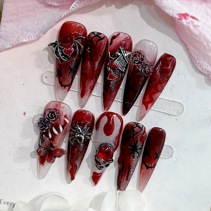 Gothic Dark Punk Butterfly Press-On Nails