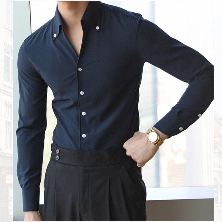 Autumn New Italian Collar Young Men's Shirt