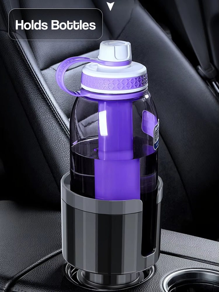 Adjustable Car Cup Holder Expander with Anti-Slip Silicone Base - 6.5" to 10.5" Diameter