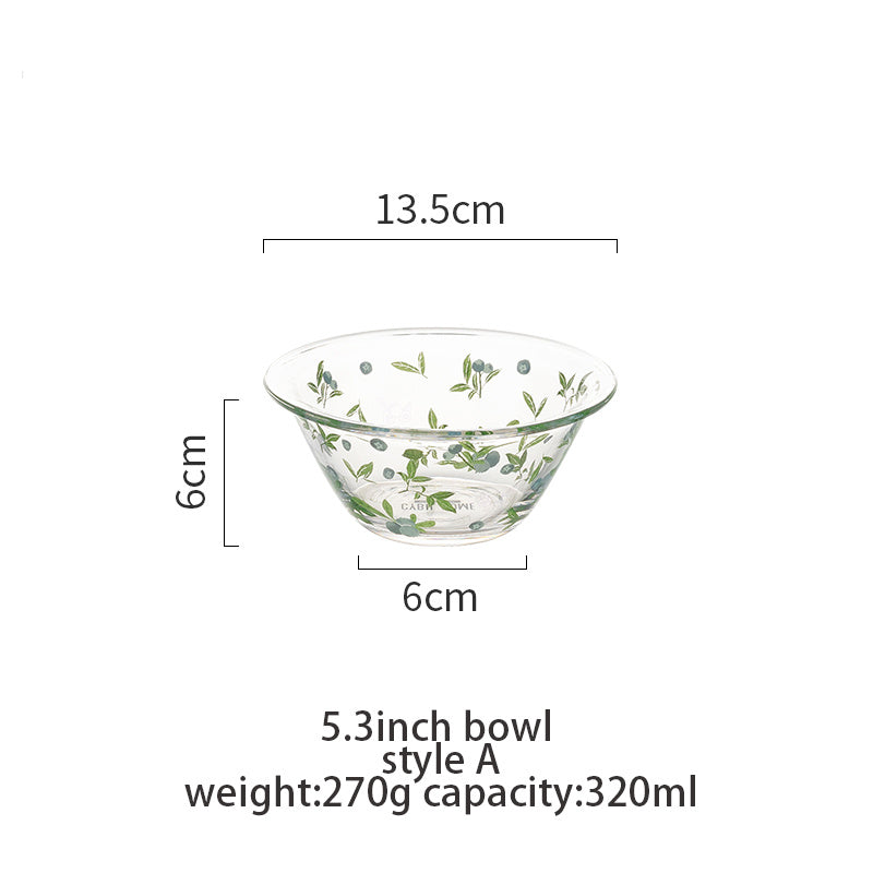 Transparent Glass Bowl Cute Home Salad Fruit Bowl