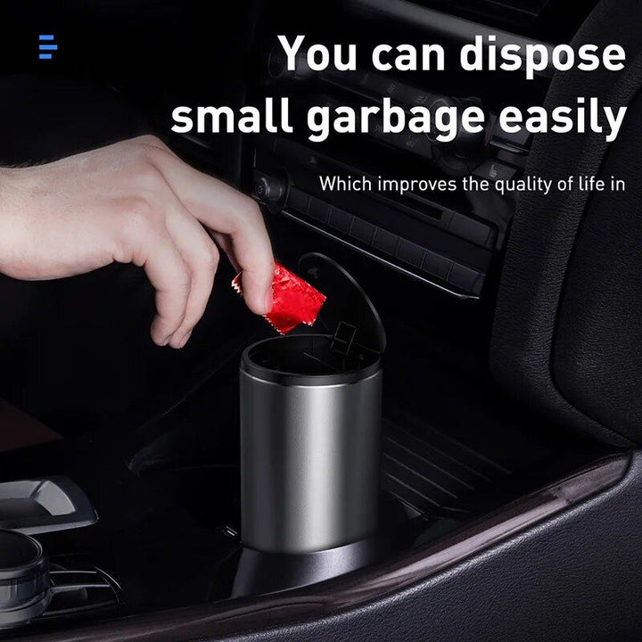 Compact Alloy Car and Office Trash Bin