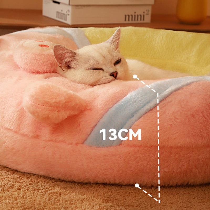 Pink Pig Shaped Cat Bed