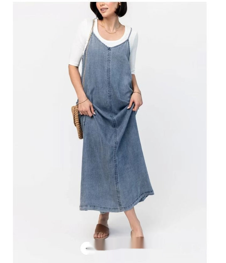 New Suspender Leisure Denim Dress