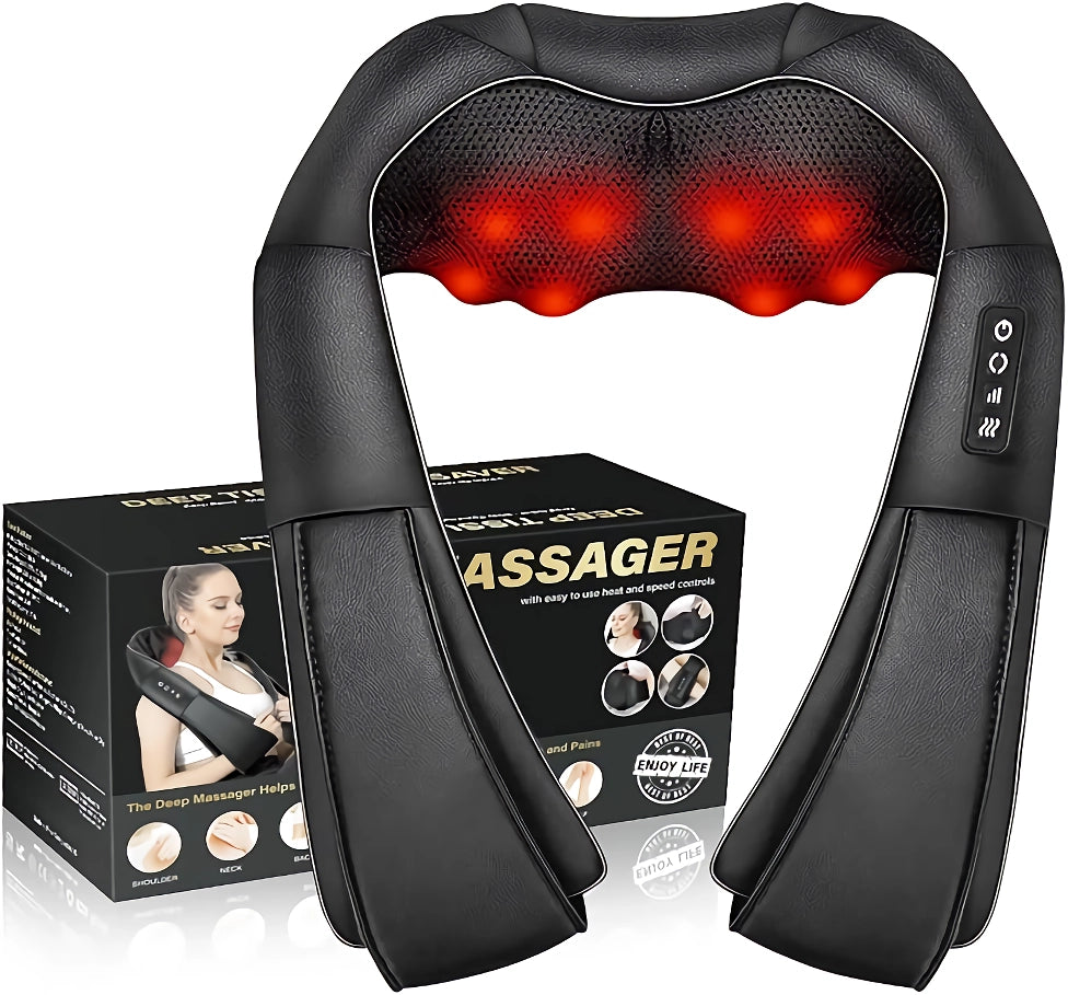 Neck and Shoulder Massager with Heat – Electric Back Massager