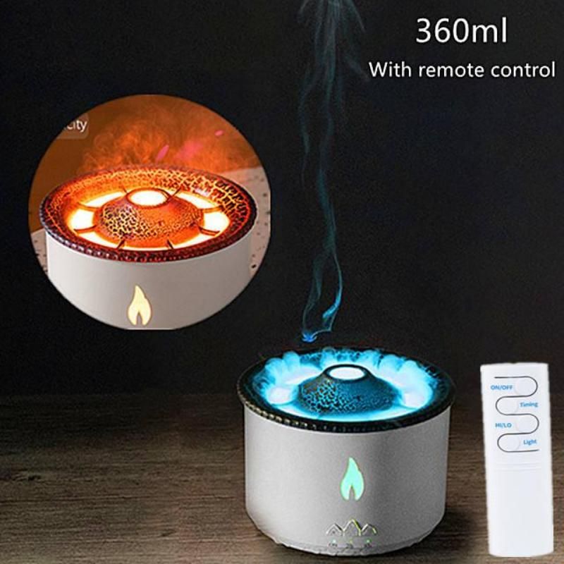 Volcano Eruption Aroma Diffuser & Air Humidifier with Flame Lamp Effect - Essential Oil Fragrance Machine for Home and Office