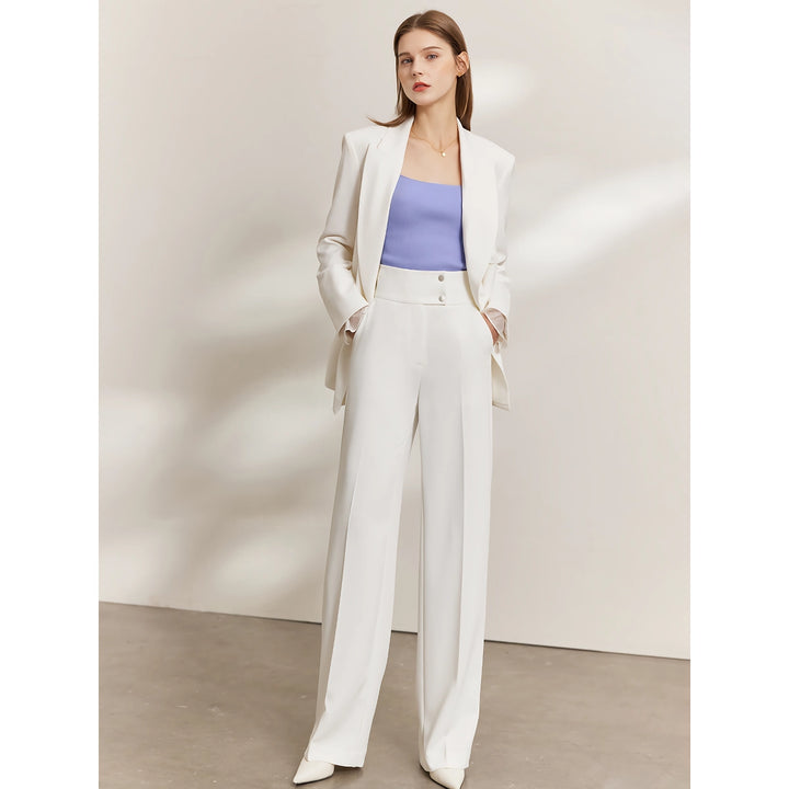 Minimalist High-Waisted Wide-Leg Women's Trousers