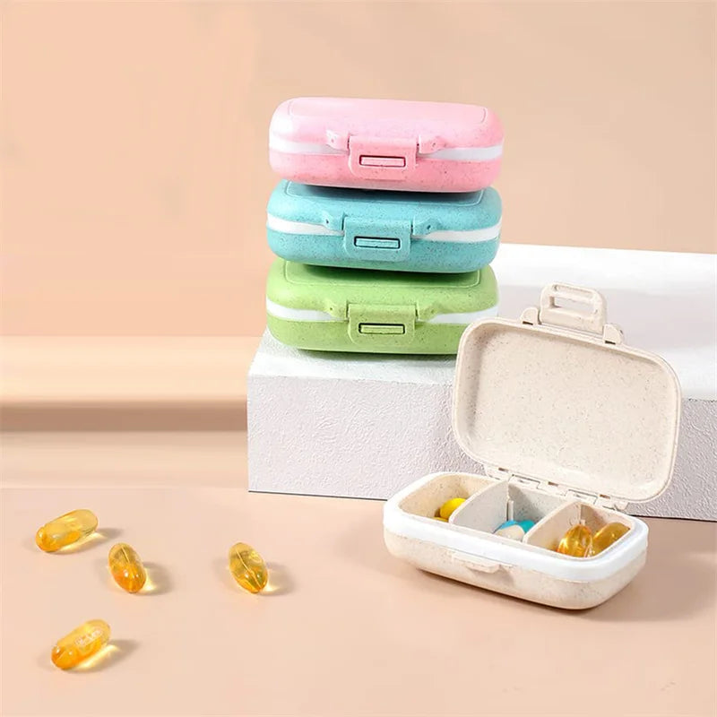 Mini Portable 3-Grids Pill Organizer Box