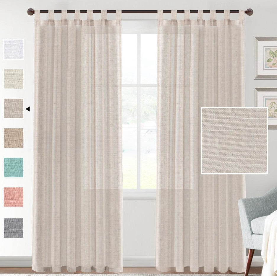 Linen Yarn Curtain Transparent Window Screen