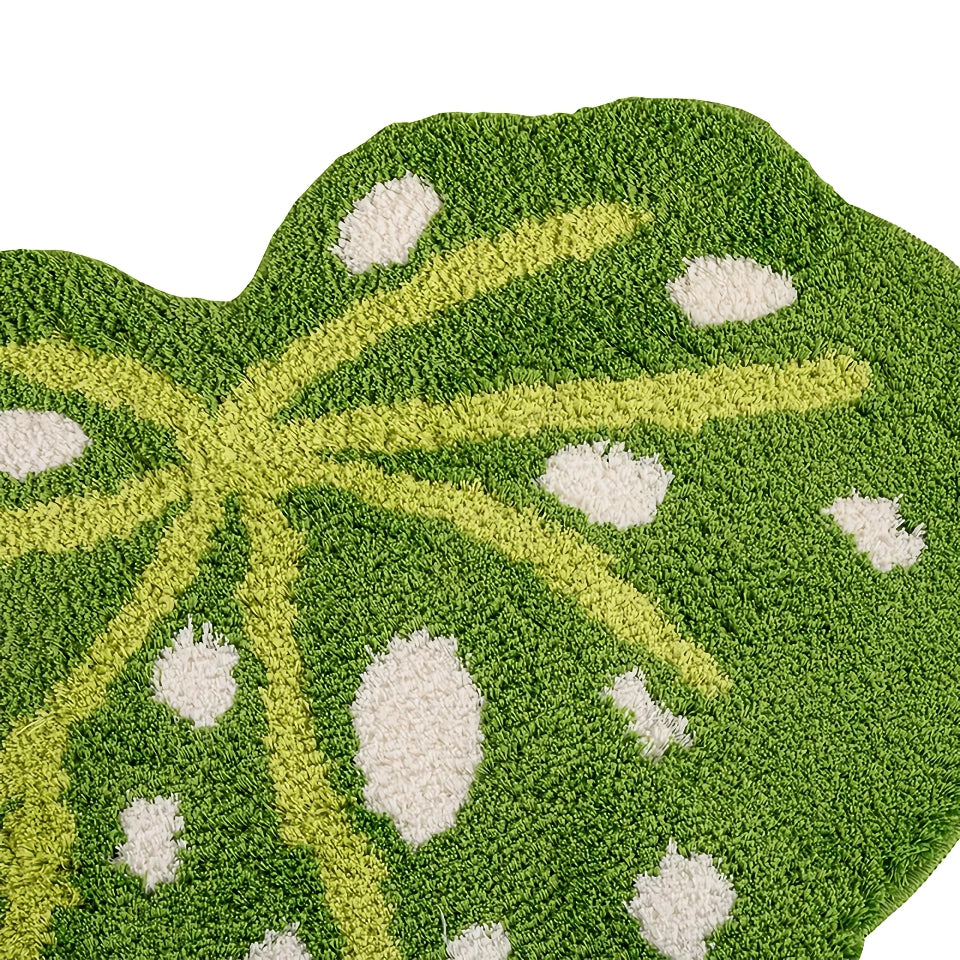 Irregular Plush Spotted Begonia Leaf Area Rug for Living Room