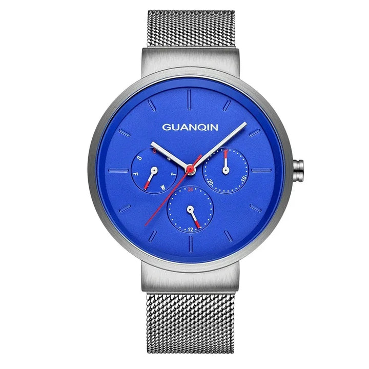 Men's Quartz Watch with Stainless Steel Mesh Band