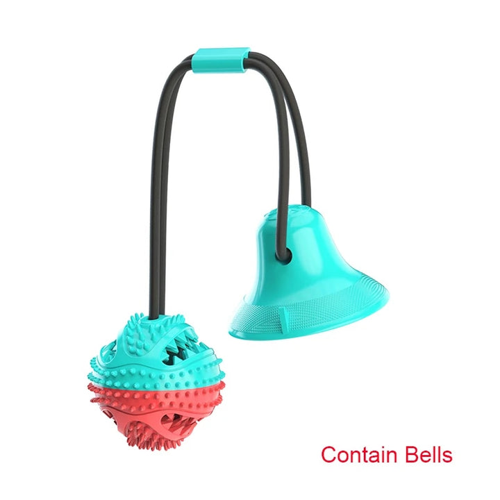 Interactive Chew Ball for Large Dogs: Suction Cup Rope Toy with Treat Dispenser & Dental Care