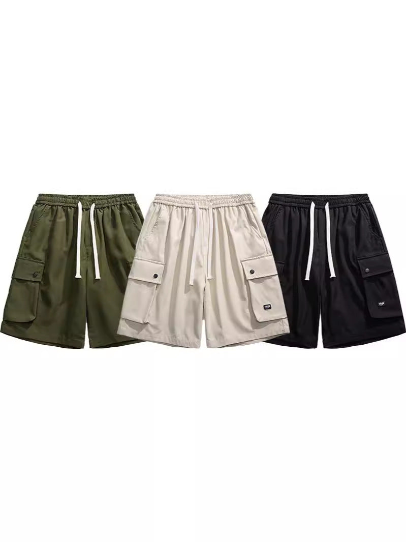 Summer Thin Quick-drying Multi-pocket Solid Color Workwear Shorts