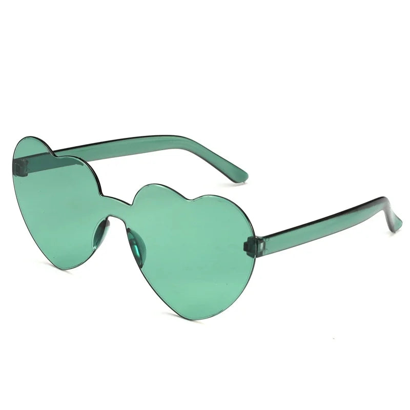 Heart-Shaped Rimless Polarized Sunglasses for Girls