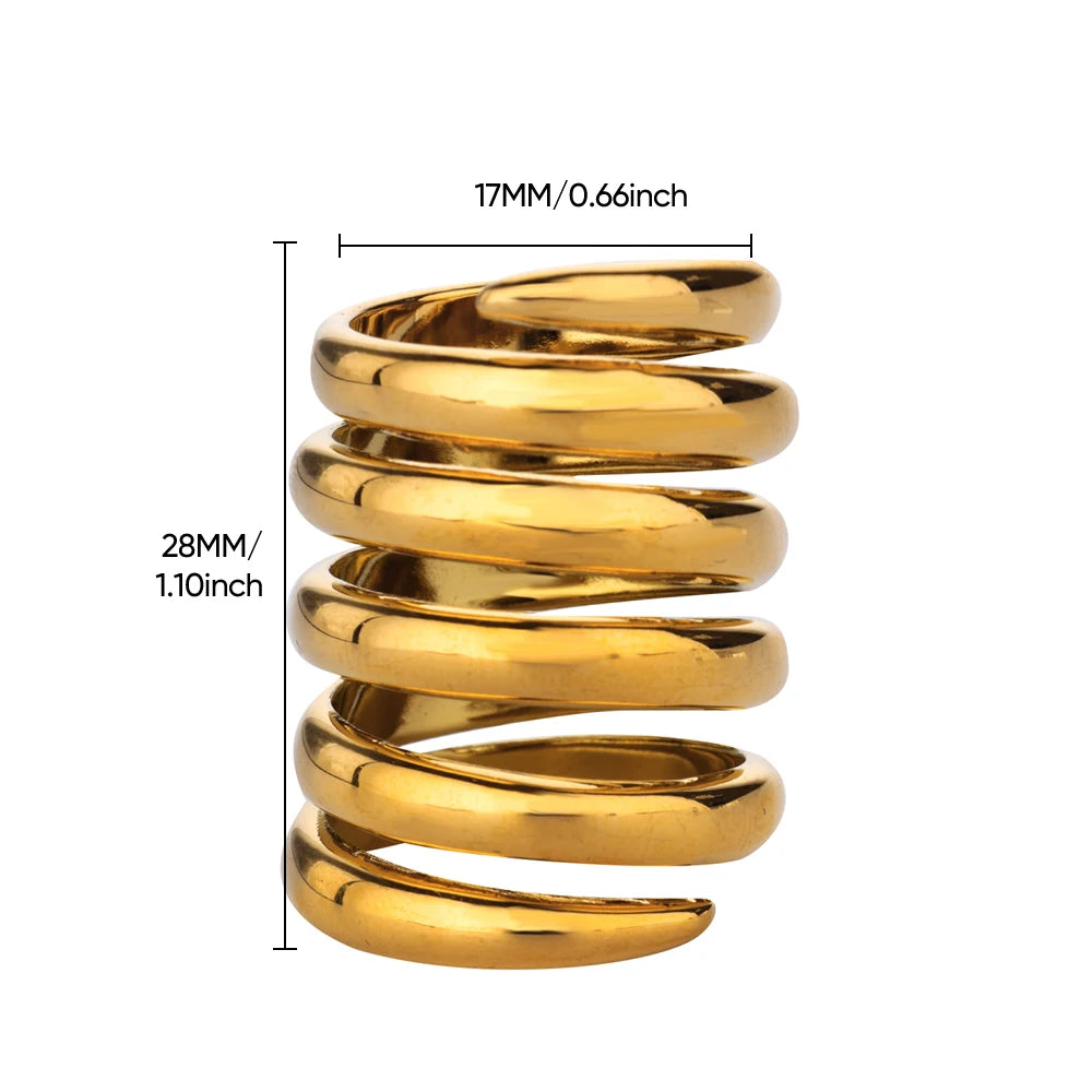 Trendy Multi-Layer Twist Stainless Steel Ring