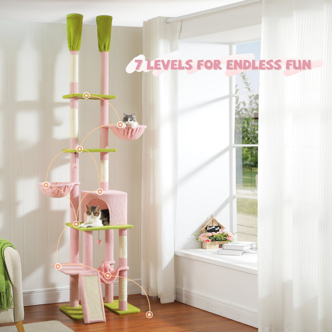 Cactus Cat Tower Floor-to-Ceiling Adjustable Cat Tree