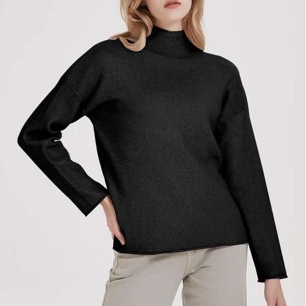 Knitted Sweater Women Classic Turtleneck Pullover