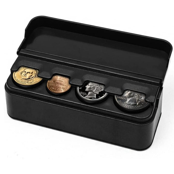 Compact Black Euro Coin Organizer for Car