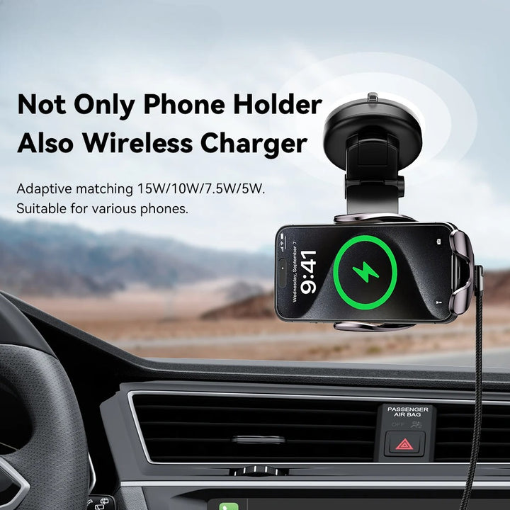 15W Wireless Car Charger Mount with Auto-Sensor