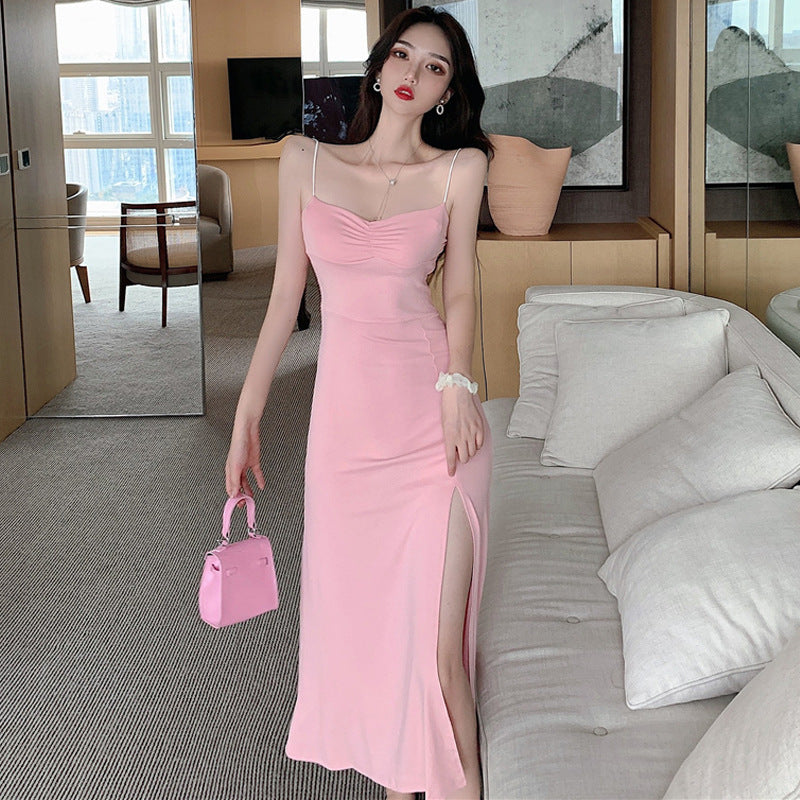 Slim-fit Sling Long Slit Dress Women