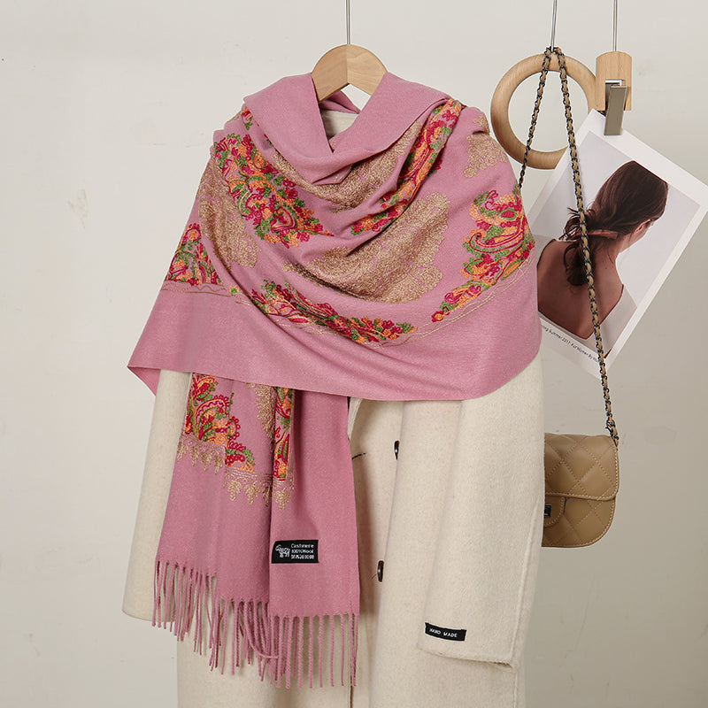 Luxurious Cashmere Floral Scarf