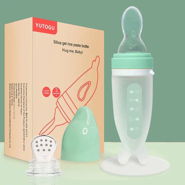 Dolphin-Themed Baby Feeding Spoon with Cereal Dispenser