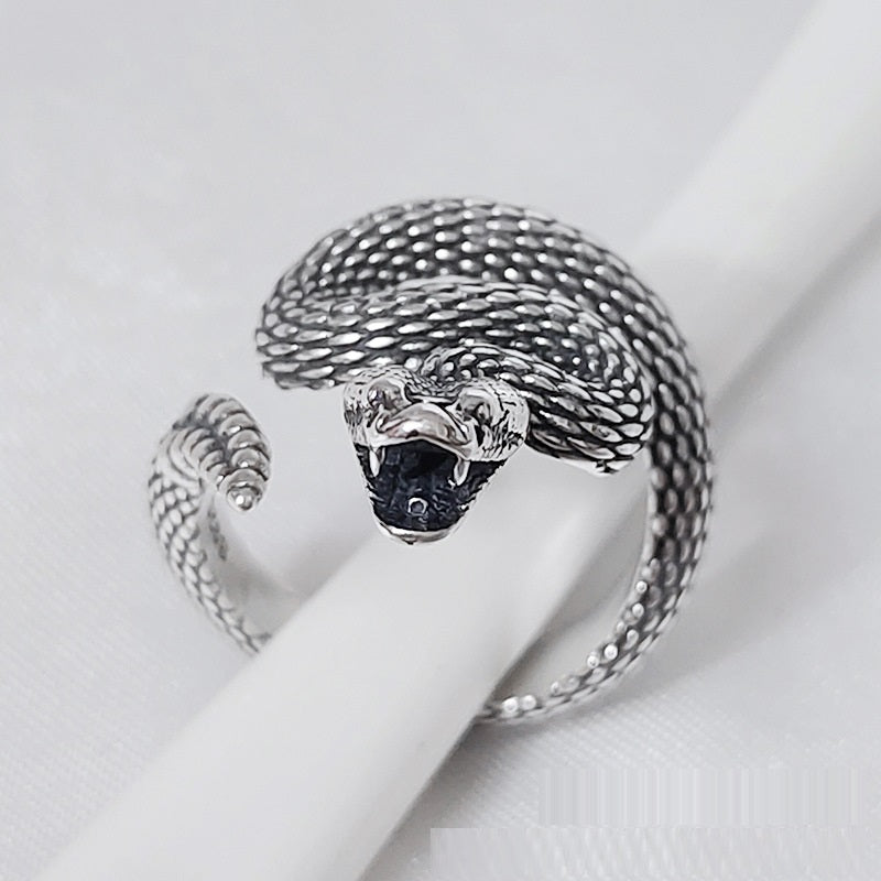 Sterling Silver S925 Snake Ring Thai Silver Vintage