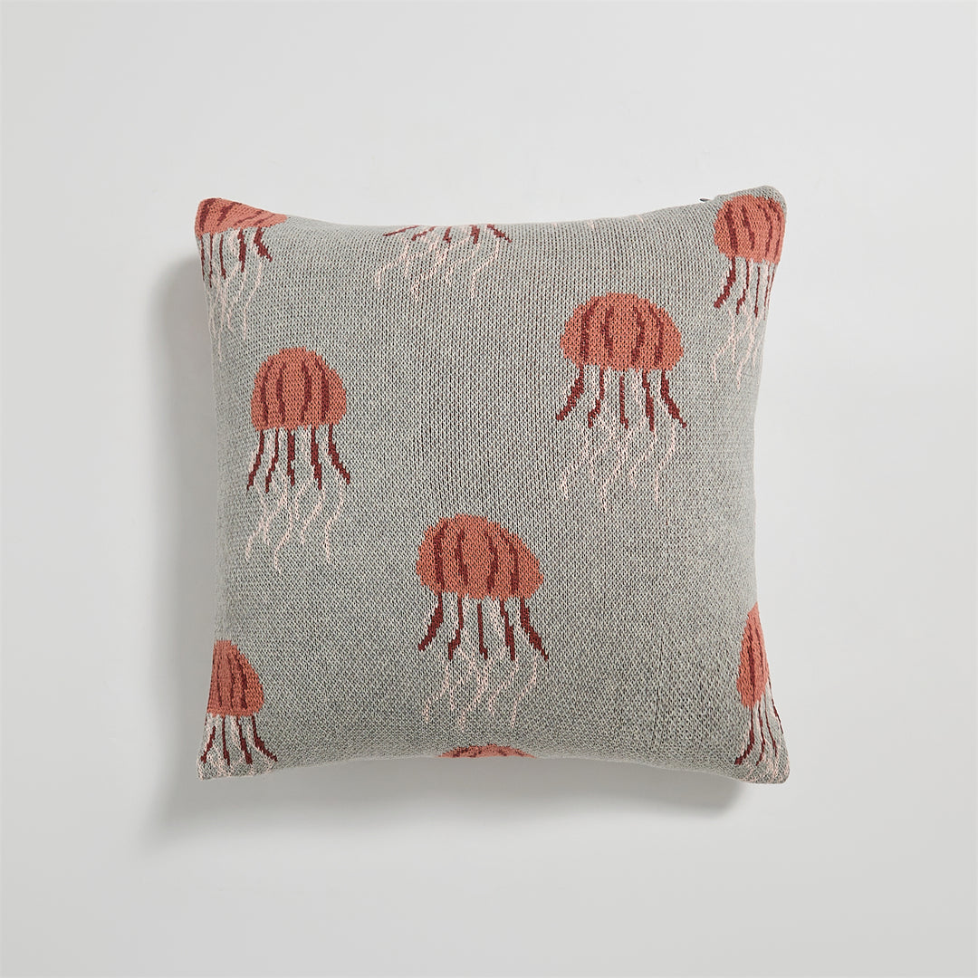 Elegant Jellyfish Pattern Knitted Cotton Pillow Cover