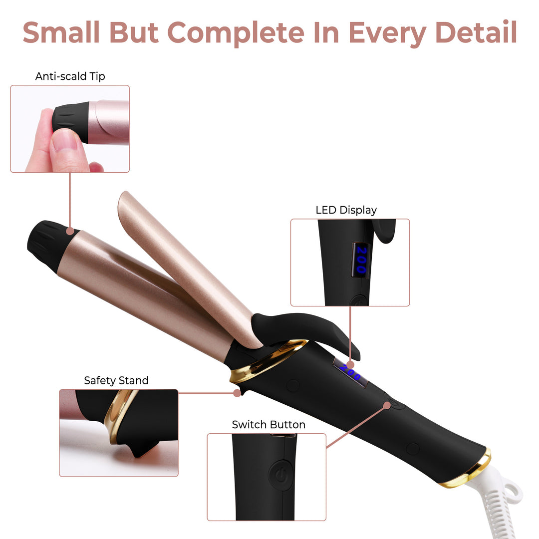 Mini Ceramic Curling Iron 25mm - Portable Travel Curling Wand