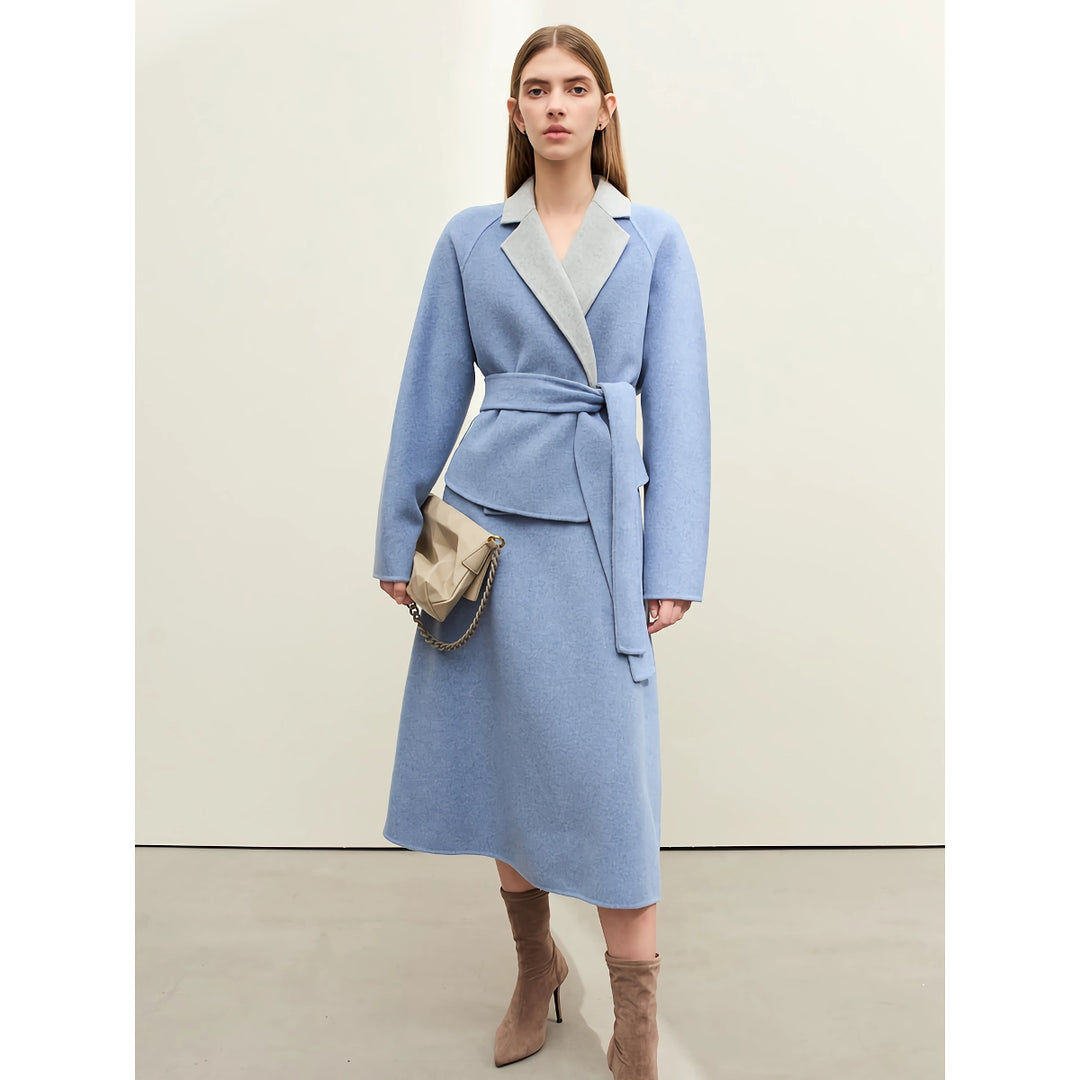 Elegant Women's Wool Lapel Collar Coat