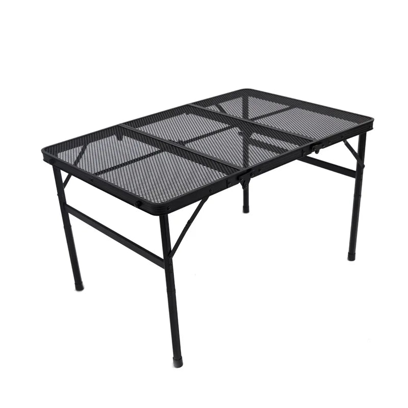 Portable Adjustable Height Folding Aluminum Table for Camping, BBQ, Picnic