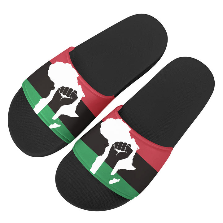 PVC Beach Flip Flops With African Flag