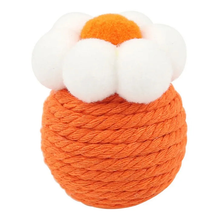 Sisal Ball Cat Toy with Interactive Teaser Stick and Molar Benefits