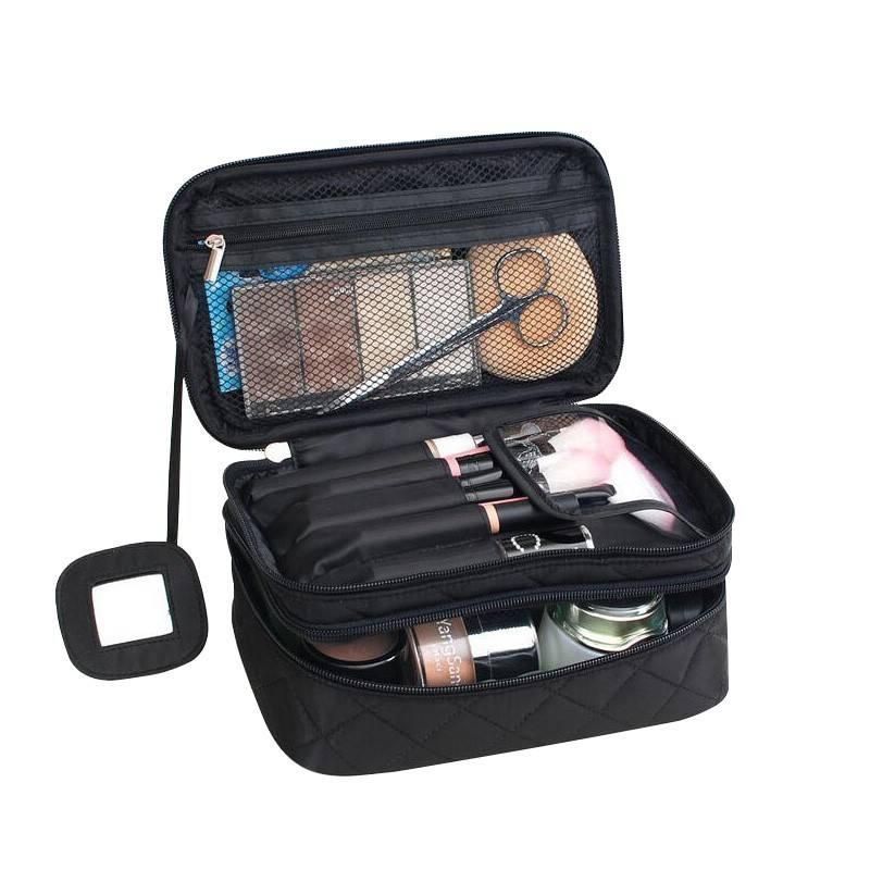 Fashionable Travel Cosmetic Organizer Bag: Professional Makeup and Toiletry Storage Case