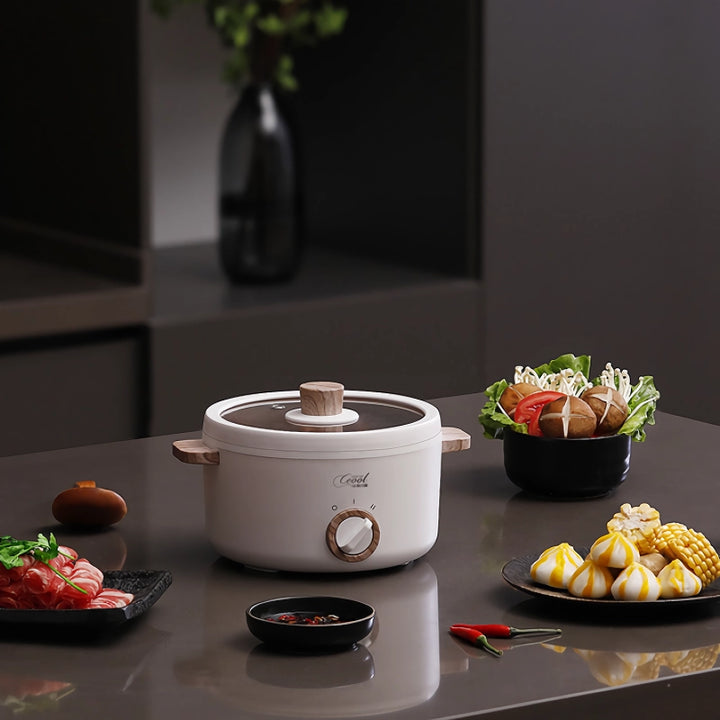 Multifunction Mini Electric Cooking Pot with Food Steamer