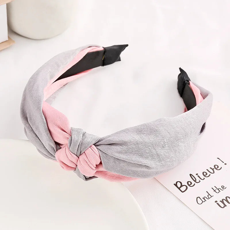 Elegant Cross Bow Patchwork Elastic Headband