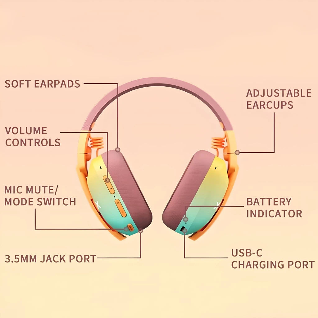 Wireless Bluetooth Gaming Headset with 3-Mode Connection & Ultra-Low Latency
