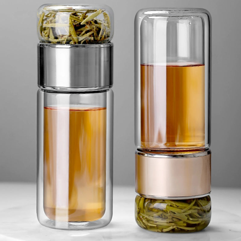 390ML High Borosilicate Glass Tea Infuser Bottle