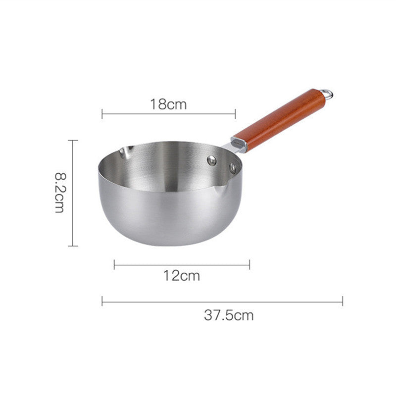 Snow Flat Pot Stainless Steel Nonstick Integrated Food Small Milk Pot