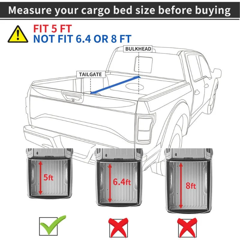 5ft Rubber Truck Bed Mat Liner for 2020-2023 Jeep Gladiator JT