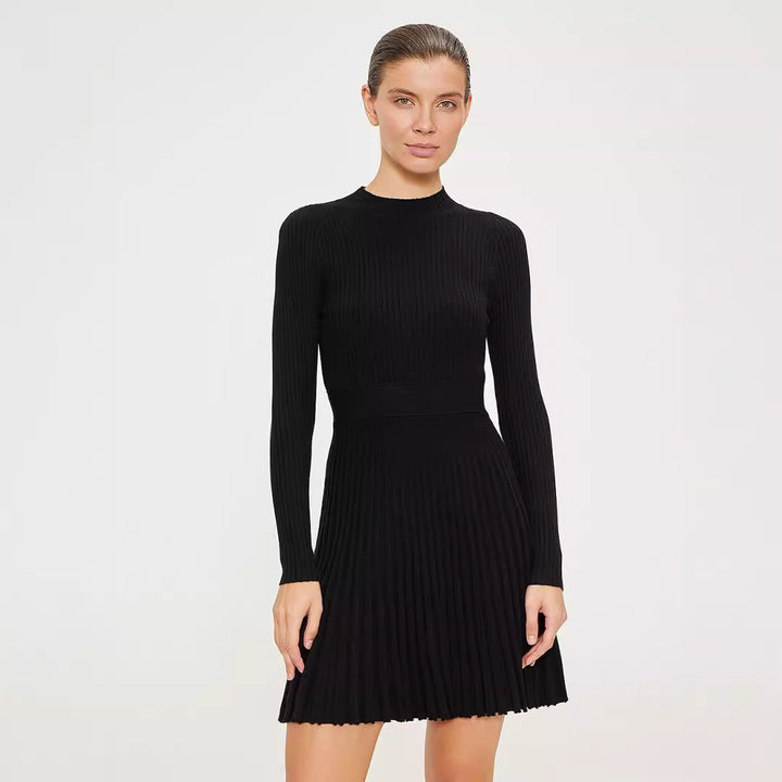 Half Turtleneck Knitted European And American Base Dress