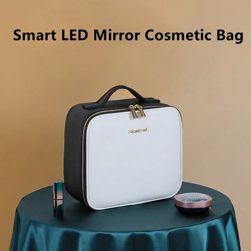 Illuminated LED Cosmetic Case with Mirror - Portable & High-Capacity Makeup Organizer